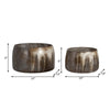 Decorative Bowl Set of 2 | Round Silhouette Abstract Pattern | Bronze Glass