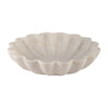 Mossy Decorative Bowl | Shell-Shaped Design | 12" White Textured Marble