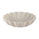 Mossy Decorative Bowl | Shell-Shaped Design | 12" White Textured Marble
