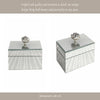 Luxury Decorative Jewelry Storage Box | Silver Stone Handle | 8" Glass