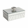 Luxury Decorative Jewelry Storage Box | Silver Stone Handle | 8" Glass