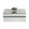 Luxury Decorative Jewelry Storage Box | Silver Stone Handle | 8" Glass