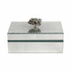 Luxury Decorative Jewelry Storage Box | Silver Stone Handle | 8" Glass