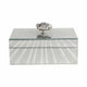 Luxury Decorative Jewelry Storage Box | Silver Stone Handle | 8" Glass