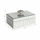 Luxury Decorative Jewelry Storage Box | Silver Stone Handle | 8" Glass