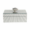 Luxury Decorative Jewelry Storage Box | Silver Stone Handle | 8" Glass