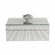 Luxury Decorative Jewelry Storage Box | Silver Stone Handle | 8" Glass