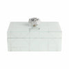 Sparkly Accent Storage Box with Stone Top | 8x5 | Geometric Pattern Glass