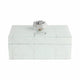 Sparkly Accent Storage Box with Stone Top | 8x5 | Geometric Pattern Glass