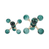 Jack Glam Bookends Set of 2 | Green Glass Balls w Gold Metal Accents