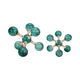Jack Glam Bookends Set of 2 | Green Glass Balls w Gold Metal Accents