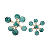 Jack Glam Bookends Set of 2 | Green Glass Balls w Gold Metal Accents