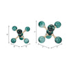 Jack Glam Bookends Set of 2 | Green Glass Balls w Gold Metal Accents
