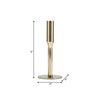 Modern Taper Candle Holder | 8" Tall | Round Flat Base Gold Iron