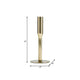 Modern Taper Candle Holder | 8" Tall | Round Flat Base Gold Iron
