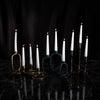 Modern Taper Candle Holder | 8" Tall | Round Flat Base Gold Iron