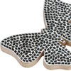 Decorative Butterfly Figurine | Cute 8" Black & White Mosaic Overlay