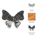 Decorative Butterfly Figurine | Cute 8" Black & White Mosaic Overlay