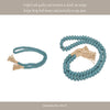Decorative Beaded Garland | 84" | Turquoise Blue Wood w Jute Tassels