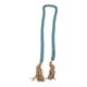Decorative Beaded Garland | 84" | Turquoise Blue Wood w Jute Tassels