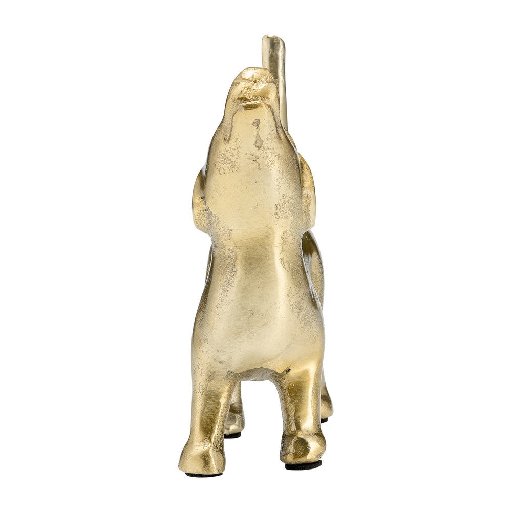 Novelty Howling Dachshund Dog Sculpture | 8" Gold Finished Aluminium