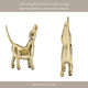 Novelty Howling Dachshund Dog Sculpture | 8" Gold Finished Aluminium