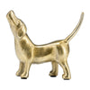 Novelty Howling Dachshund Dog Sculpture | 8" Gold Finished Aluminium
