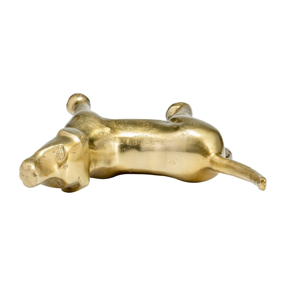 Novelty Howling Dachshund Dog Sculpture | 8" Gold Finished Aluminium