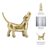 Novelty Howling Dachshund Dog Sculpture | 8" Gold Finished Aluminium