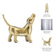 Novelty Howling Dachshund Dog Sculpture | 8" Gold Finished Aluminium