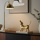 Novelty Howling Dachshund Dog Sculpture | 8" Gold Finished Aluminium