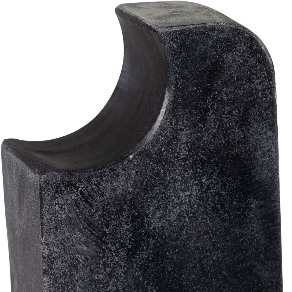 Decorative Accent of an Eaten Popsicle | 13" | Black Marble and Aluminum