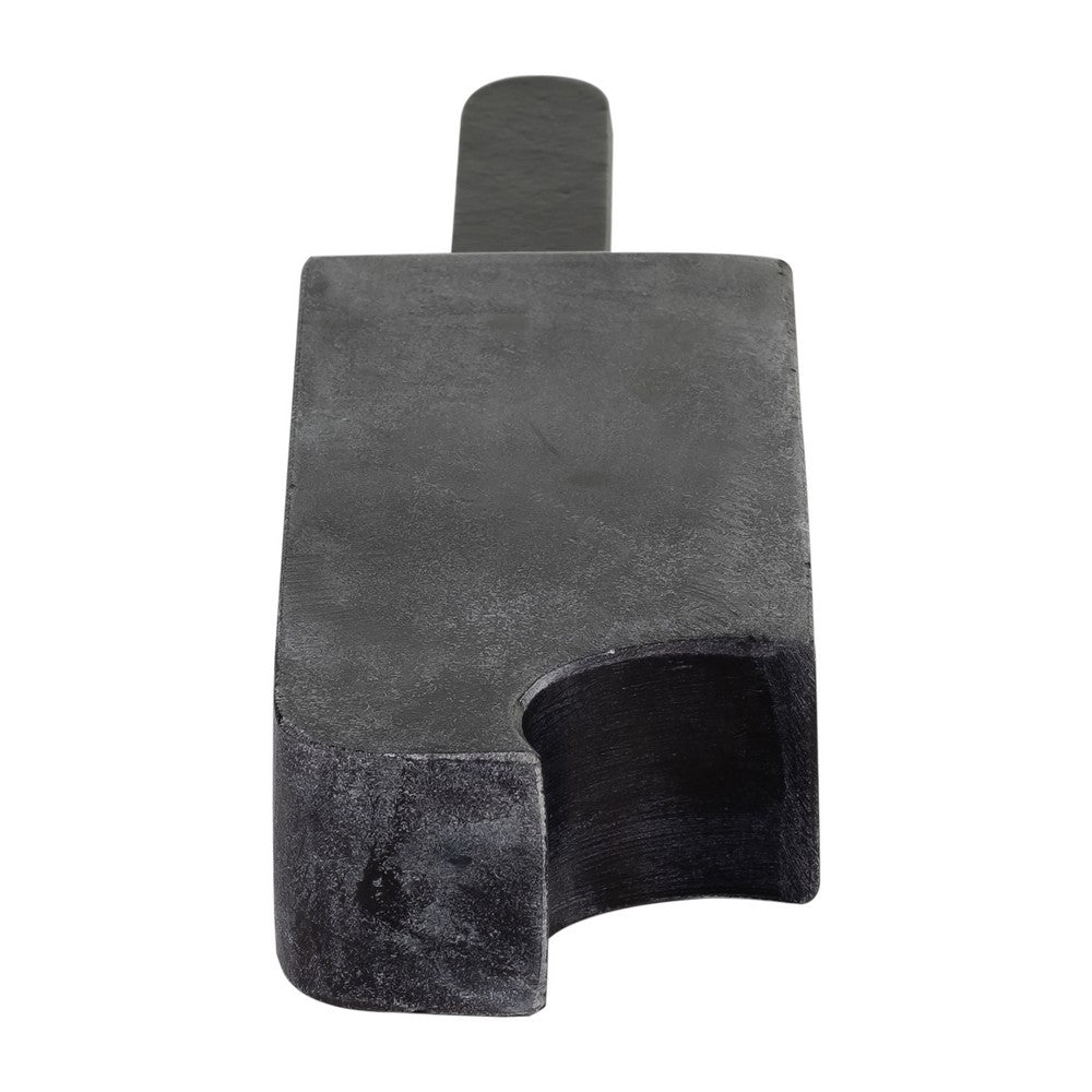 Decorative Accent of an Eaten Popsicle | 13" | Black Marble and Aluminum