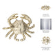 Decorative Crab Figurine | Champagne Gold Aluminum | Coastal Style