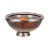 Decorative Bowl | Taupe Nickel Glass w Silver Aluminum Base | 15"