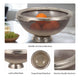 Decorative Bowl | Taupe Nickel Glass w Silver Aluminum Base | 15"