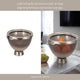 Decorative Bowl | Taupe Nickel Glass w Silver Aluminum Base | 15"