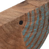 Decorative Fish Log Sculpture | Brown & Blue Mango Wood | 10"