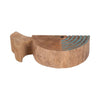Decorative Fish Log Sculpture | Brown & Blue Mango Wood | 10"