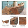 Decorative Fish Log Sculpture | Brown & Blue Mango Wood | 10"