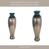Floral Decorative Olpe Vase | 12" | Teal Blue & Bronze Glass