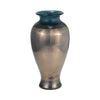 Floral Decorative Olpe Vase | 12" | Teal Blue & Bronze Glass