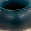 Floral Decorative Olpe Vase | 12" | Teal Blue & Bronze Glass