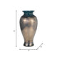 Floral Decorative Olpe Vase | 12" | Teal Blue & Bronze Glass