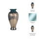 Floral Decorative Olpe Vase | 12" | Teal Blue & Bronze Glass