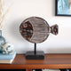 Fish on a Stand Tabletop Figurine | Gray Albasia Wood w Square Base