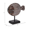 Fish on a Stand Tabletop Figurine | Gray Albasia Wood w Square Base