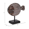 Fish on a Stand Tabletop Figurine | Gray Albasia Wood w Square Base