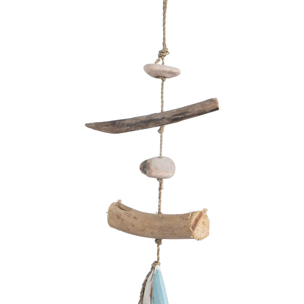 Decorative Nautical Wall Hanging Sailing Boats String | White & Blue Wood