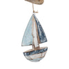 Decorative Nautical Wall Hanging Sailing Boats String | White & Blue Wood